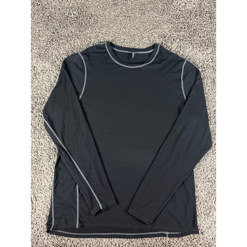 Backcountry Mens Merino Wool Blend Base Layer Long Sleeve Shirt Black XXL